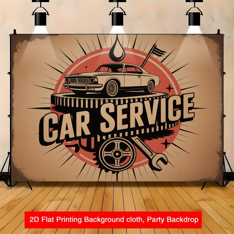 Heavy Equipment Mechanic - Grote retro autoservicebanner - stevig garagebord,