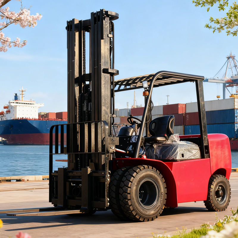 Heavy Equipment Forklift - Zware 8 ton dieselheftruck met 6m