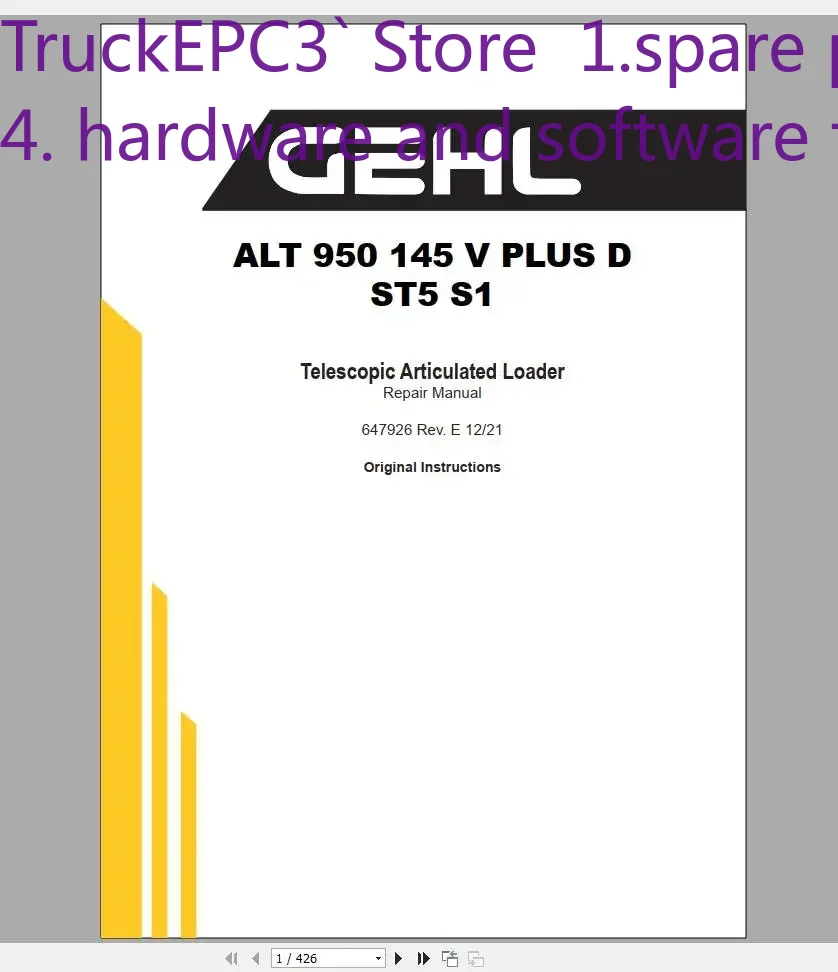 Heavy Equipment Pdf - TruckEPC3 GEHL Machinery Zware Machines 4,89