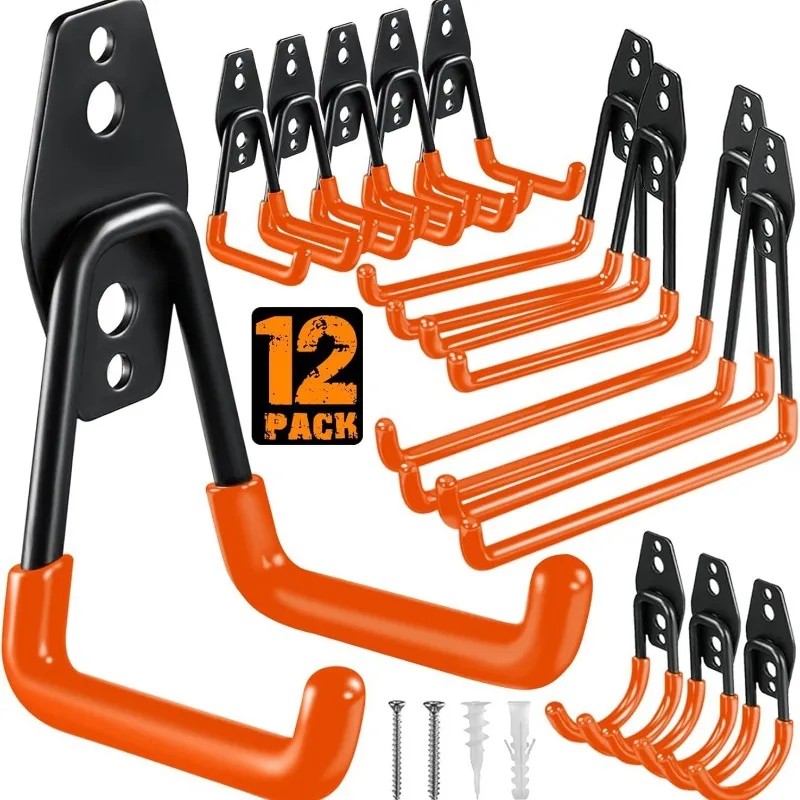 Heavy Equipment Management - 12-delige set garage-opberghaken – stevige wandmontage-organizer