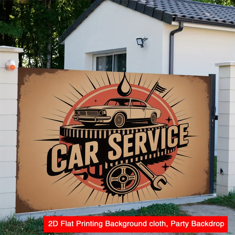 Grote retro autoservicebanner  - Heavy Equipment Mechanic recensie en prijs